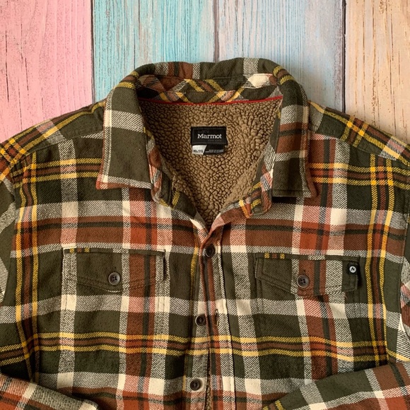 Mens marmot fleece lined long sleeve flannel size xl - Picture 6 of 10